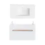 Комплект Qtap тумба підвісна Virgo 800х580х437 мм White/Whitish oak + раковина урізна Albatross QT71V44079