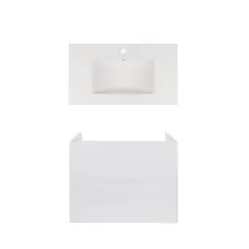 Комплект Qtap тумба підвісна Tern 800х580х437 мм White + раковина урізна Albatross New QT71TE44109