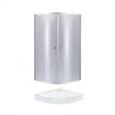 Набір Lidz душова кабіна Latwa SC80x80.SAT.LOW.GR, скло тонов. 4 мм + піддон QT ROBIN