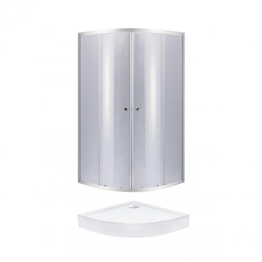 Набір Lidz душова кабіна Latwa SC80x80.SAT.LOW.GR, скло тонов. 4 мм + піддон QT ROBIN