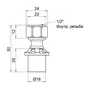 Перехідник прес Icma 16х1/2" ВР з накидною гайкою без конуса №416