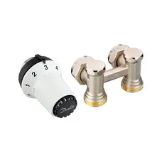 Комплект для підмикання сталевих радіаторів Danfoss RAS-CK+RLV-KS, заднє підмикання (013G5276)