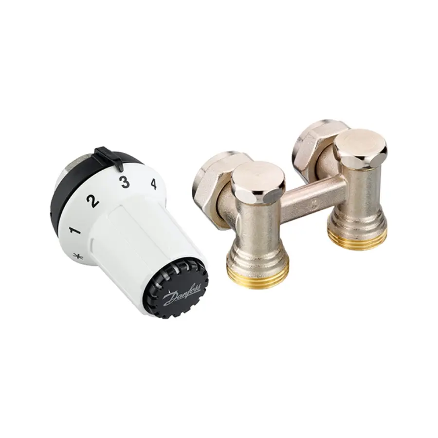 Комплект для пидмикання стальных радиаторов Danfoss RAS-CK + RLV-KS, заднее пидмикання (013G5276)