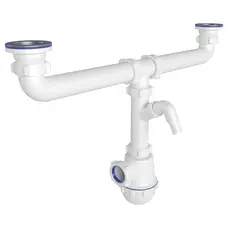 Сифон для двойной кухонной мойки ANI Plast А3500
