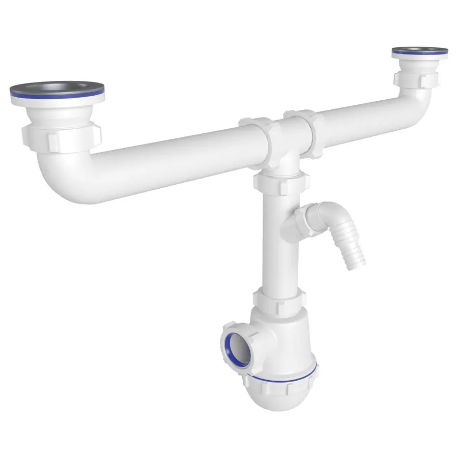 Сифон для двойной кухонной мойки ANI Plast А3500