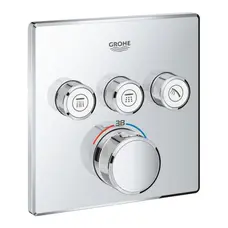 Зовнішня частина термостатичного змішувача для ванни Grohe Grohtherm SmartControl 29126000 для трьох споживачів Зовнішня частина термостатичного змішувача для ванни Grohe Grohtherm SmartControl 29126000 для трьох споживачів