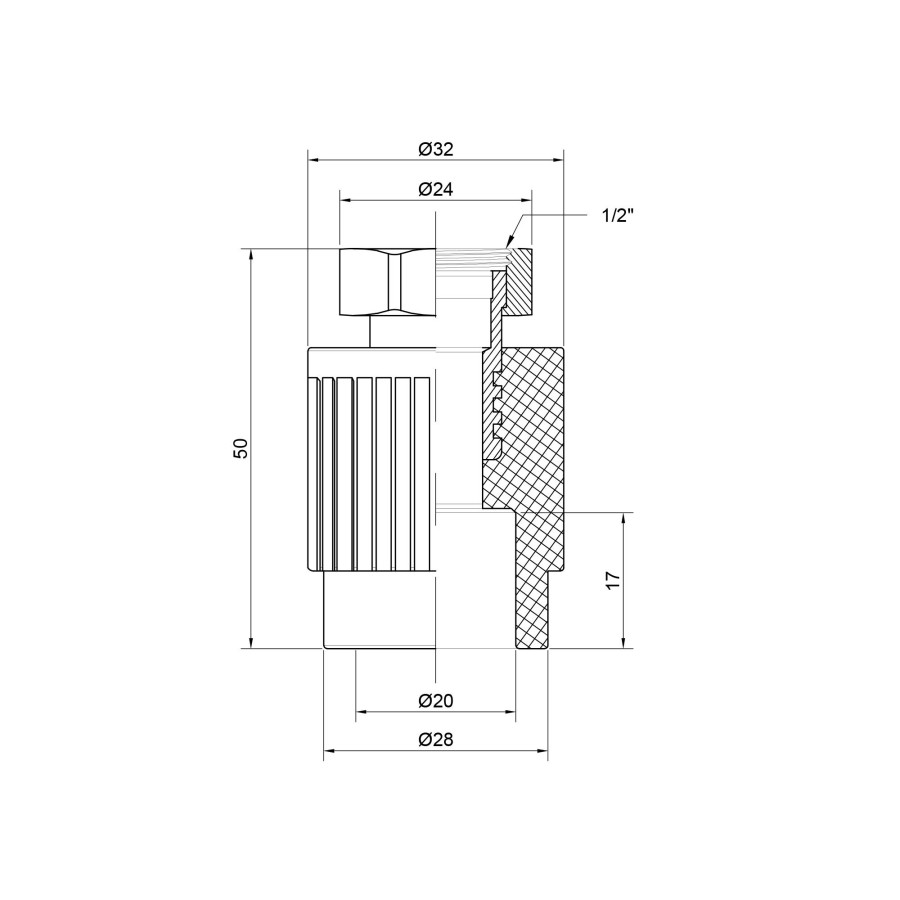 Муфта PPR Thermo Alliance с накидной гайкой 20х1 / 2 "