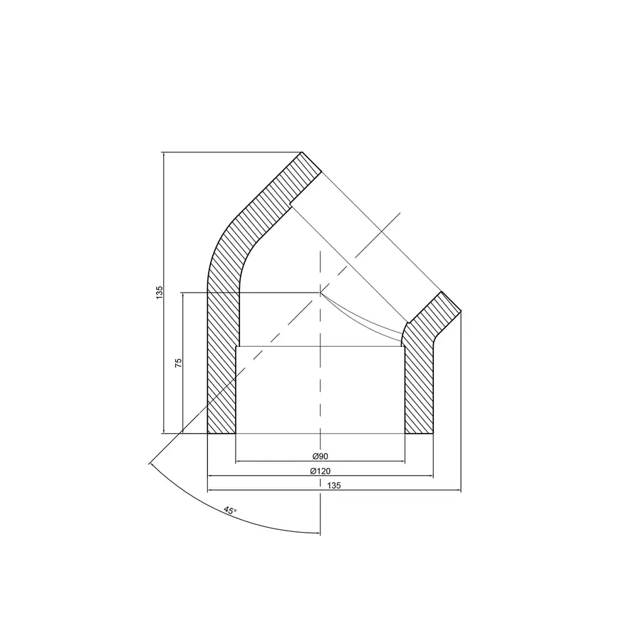 Кутик PPR Thermo Alliance 90, 45°