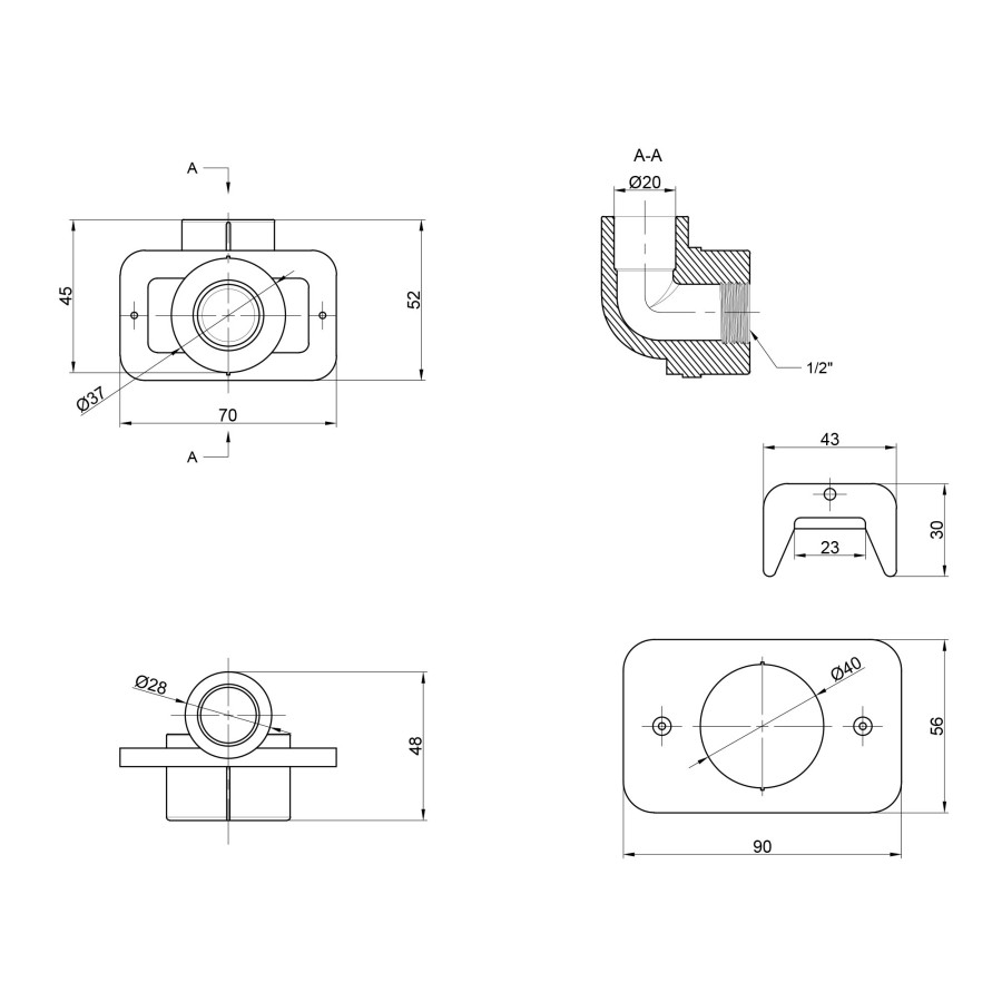 Уголок PPR Thermo Alliance 20х1 / 2 "ВР, под гипсокартон