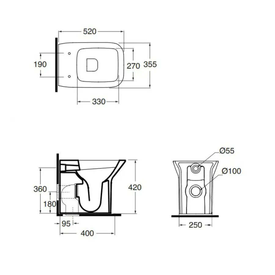 Унітаз підлоговий Azzurra Prua PRU100CO1P
