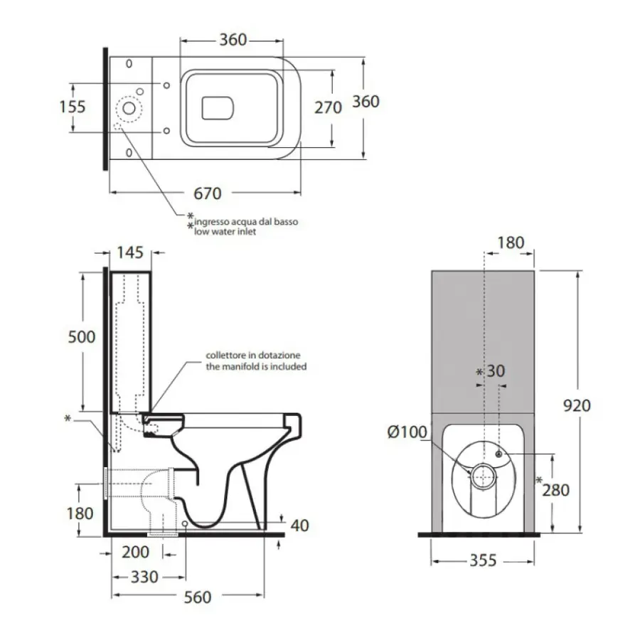 Бачок для унитаза Azzurra Tulip One TUO400B1MBL