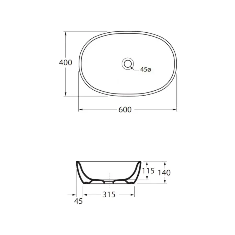 Раковина для ванни Azzurra Clas+ ECI60CO1 Cotton