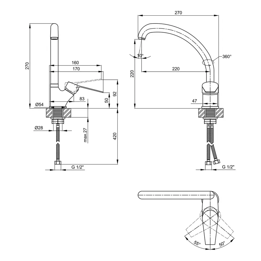 Смеситель для кухни Lidz (NKS) 20 38 011 03