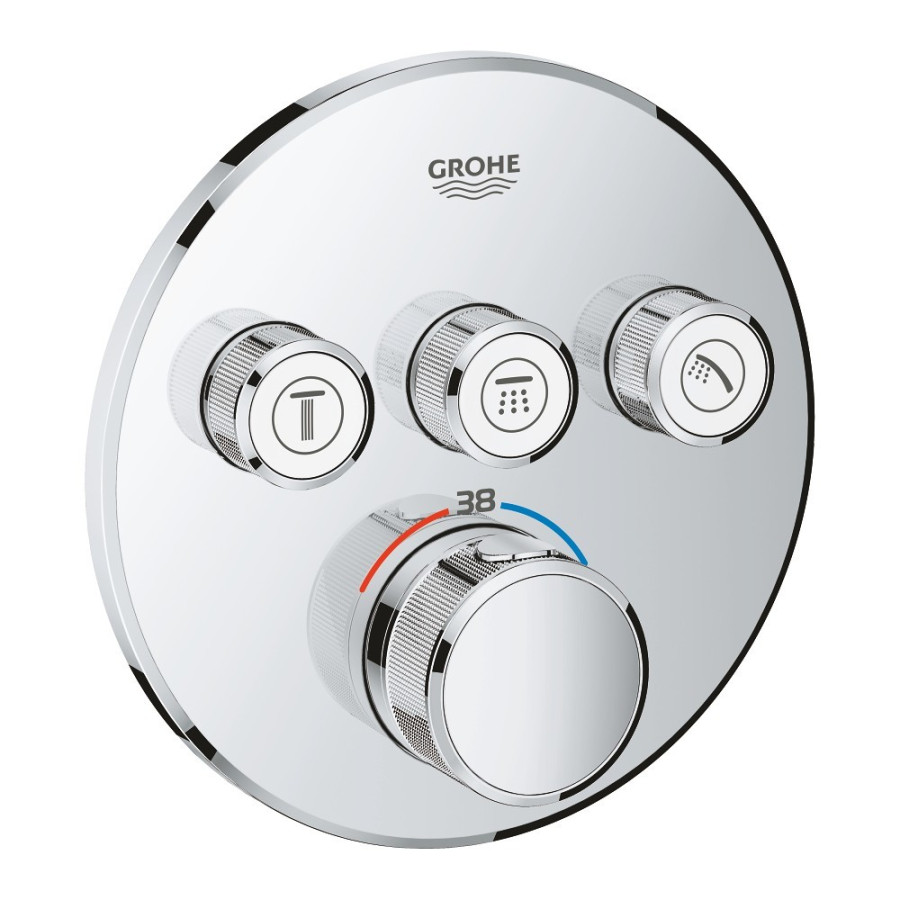 Зовнішня частина термостатичного змішувача для душу Grohe Grohtherm SmartControl 29121000 для трьох споживачів