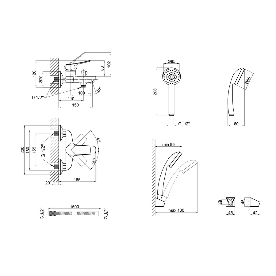 Смеситель для ванны Qtap Loft CRM 006 New