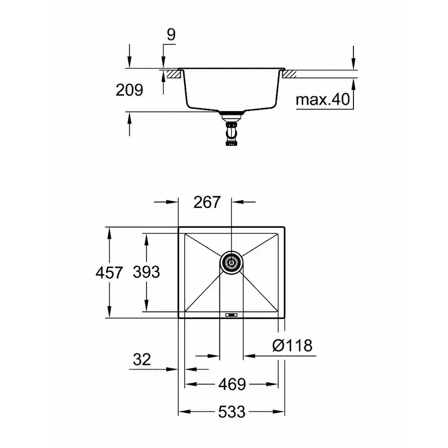 Кухонна гранітна мийка Grohe Sink K700 Undermount 31654AT0