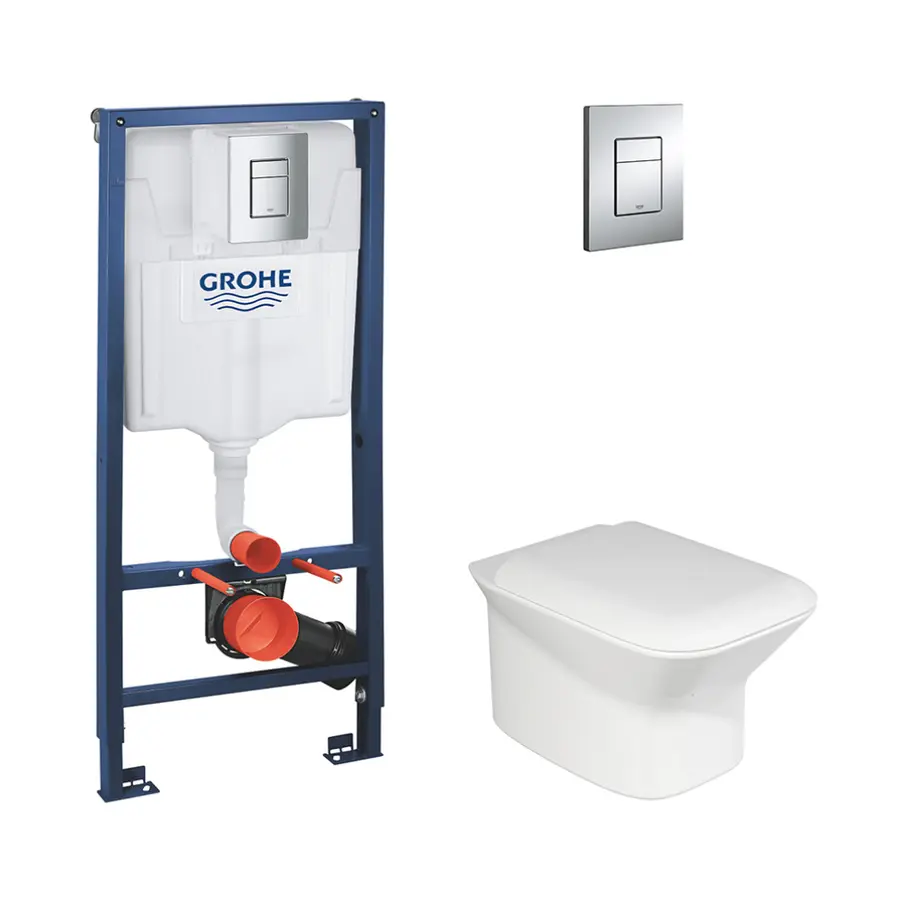 Набір унітаз Azzurra Prua PRU100B1SOSK з сидінням Azzurra Prua PRU1800F + інсталяція Grohe Rapid SL 38772001