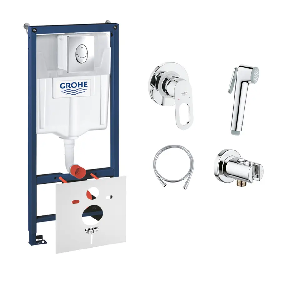 Комплект Grohe інсталяція Rapid SL 38721001 + набір для гігієнічного душу зі змішувачем BauLoop 111042