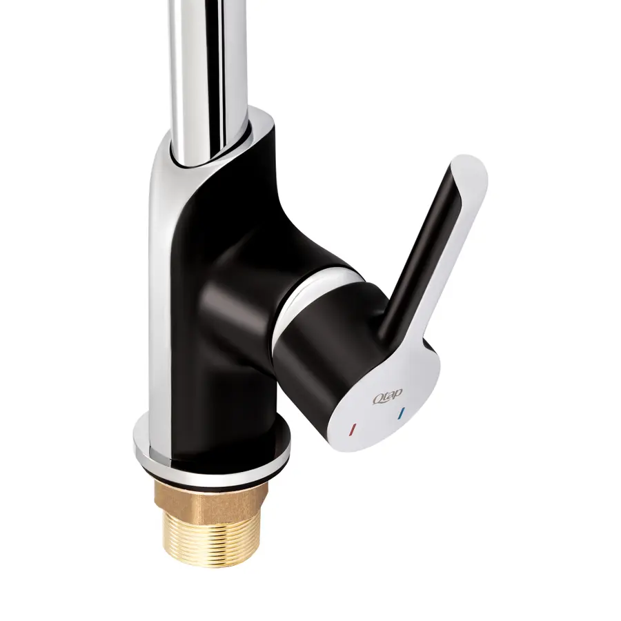 Змішувач для кухні Qtap Grand BCR 007F хром/чорний