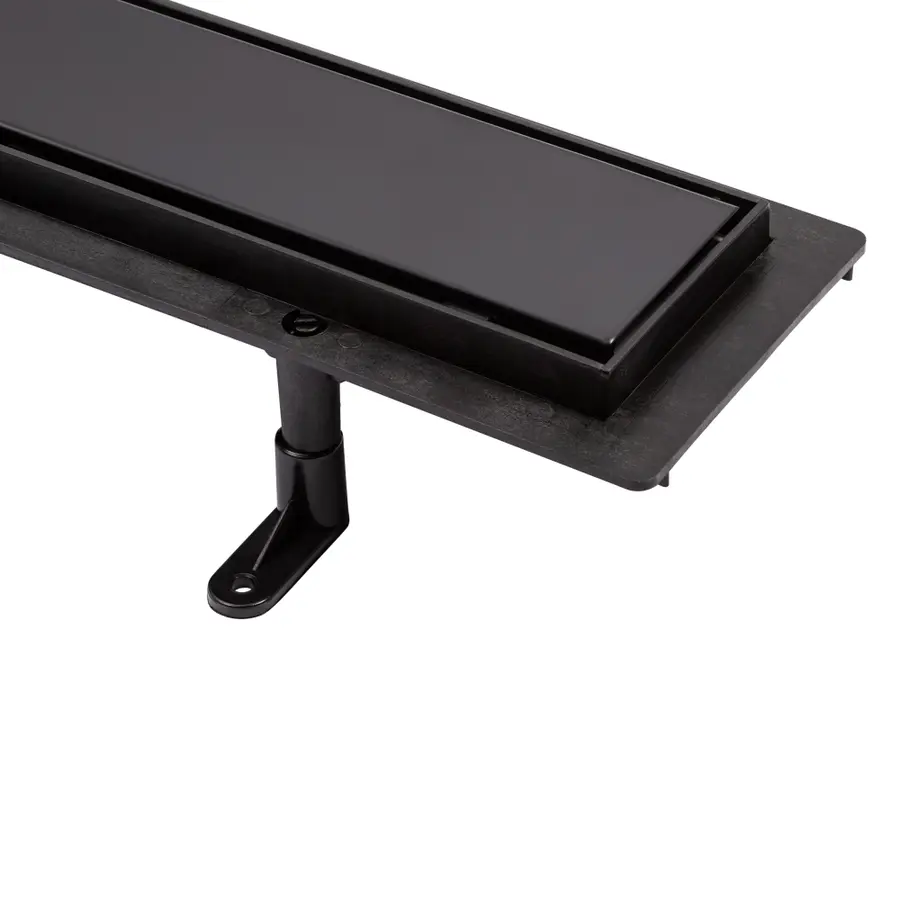 Трап Qtap Dry Tile304-600MBLA лінійний з сухим закривом та нержавіючою решіткою 600х70