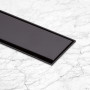 Трап Qtap Dry Tile304-600MBLA лінійний з сухим закривом та нержавіючою решіткою 600х70