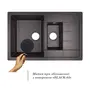 Кухонна гранітна мийка з додатковою чашею Lidz 780x495/200 BLA-03 (LIDZBLA03780495200)
