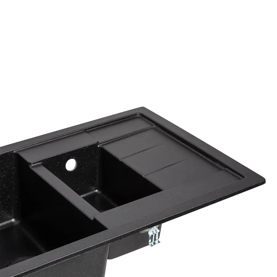 Кухонна гранітна мийка з додатковою чашею Lidz 780x495/200 BLA-03 (LIDZBLA03780495200)