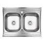 Кухонная мойка с двумя чашами Lidz 6080 0,8 мм Decor (LIDZ6080DEC08)