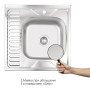 Кухонна мийка Lidz 6060-R 0,8 мм Satin (LIDZ6060RSAT8)