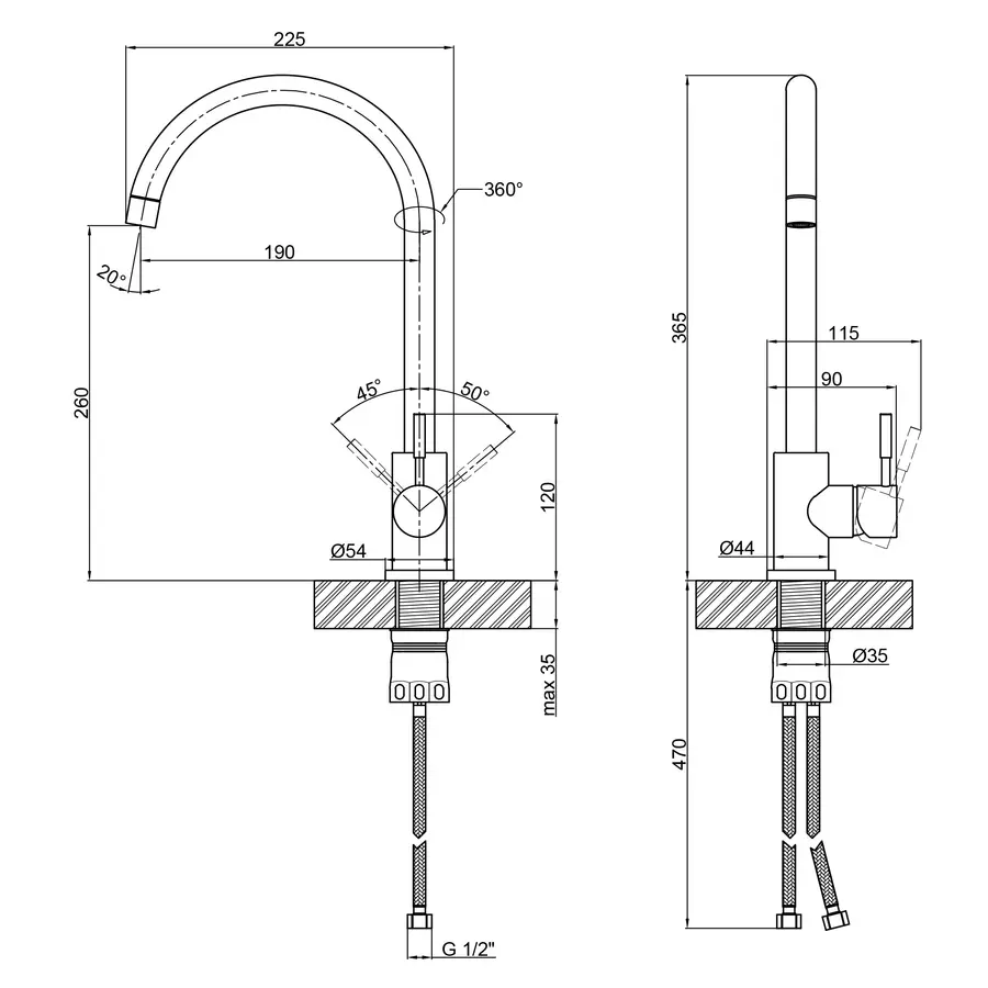 Змішувач для кухні Lidz (BEI) 12 32 015F-8