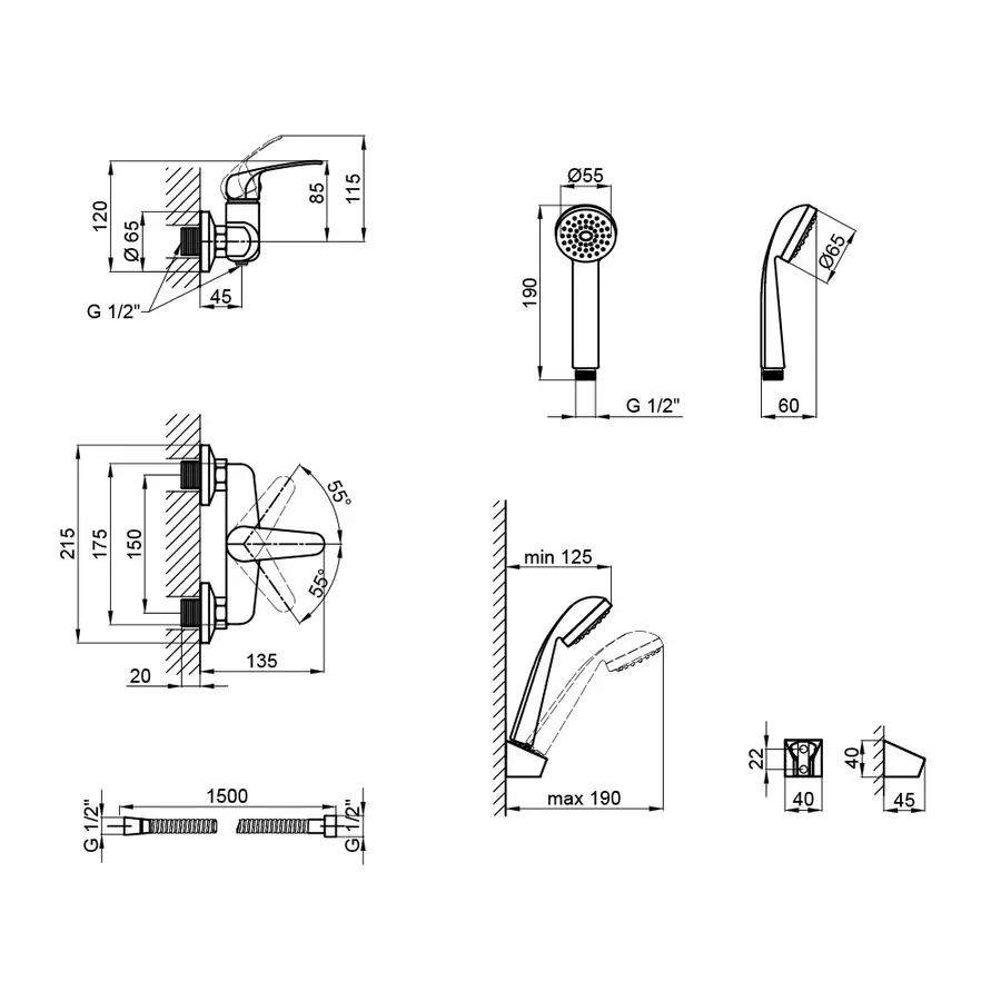 Смеситель для душа Lidz (CRM) 43 79 010