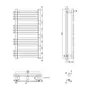 Сушилка Полотенцесушитель водяной Qtap Dias (BLA) P18 1000x500 HY