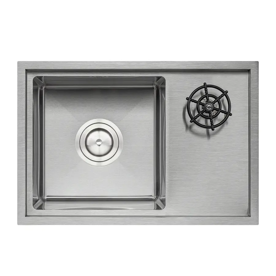 Кухонная мойка с крышкой и омывателем Qtap DC5638 3.0 / 1.2 мм Satin (QTDC56383012)