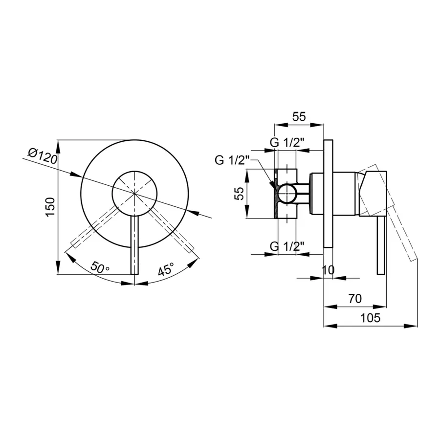 Змішувач прихованого монтажу для душу Qtap Spring CRM 010-1