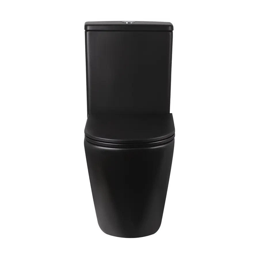 Унітаз-компакт чорний Qtap Robin безобідковий з сидінням Soft-close QT13222141ARMB