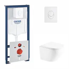 Набір інсталяція 4 в 1 Grohe Rapid SL 38722001 + унітаз з сидінням Qtap Robin QT1333046ENRW