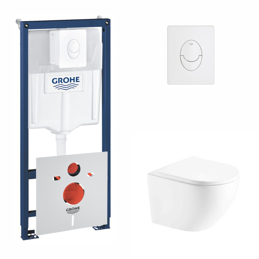 Набор инсталляция 4 в 1 Grohe Rapid SL 38722001 + унитаз с сиденьем Qtap Robin QT1333046ENRW