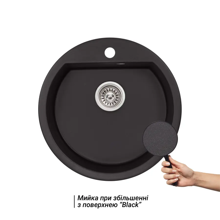 Кухонна гранітна мийка Qtap CS D510 Black (QTD510BLA404)