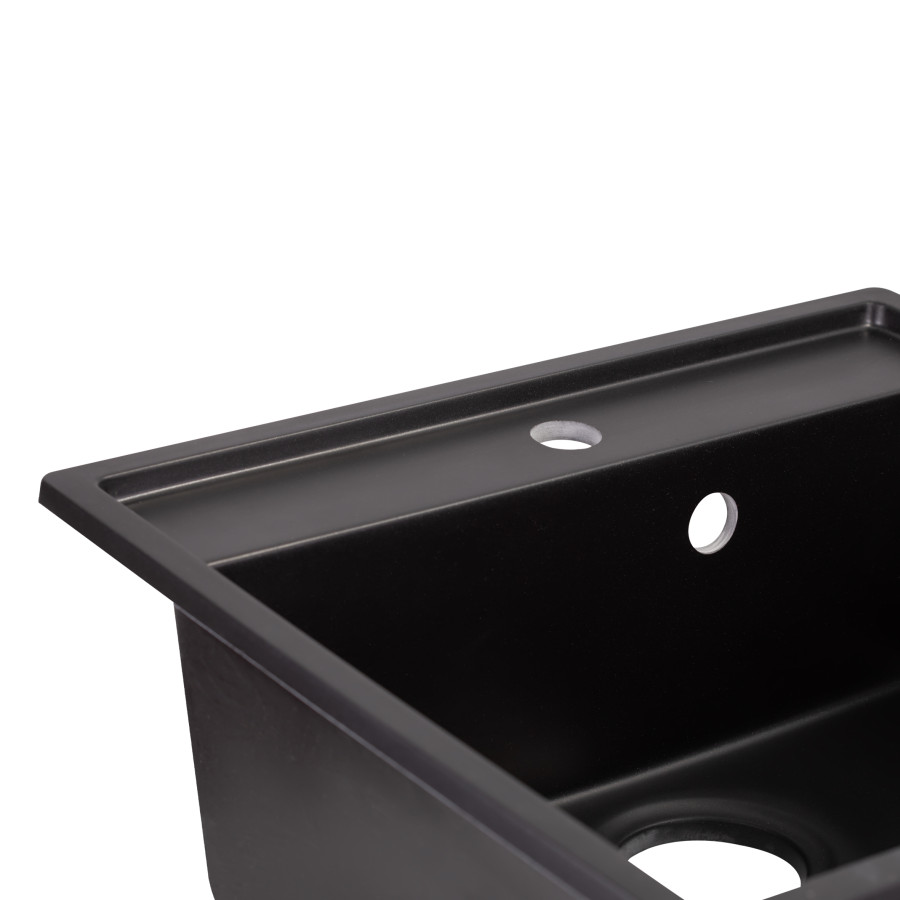 Кухонна гранітна мийка Qtap CS 5250 Black (QT5250BLA404)