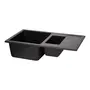 Кухонная гранитная мойка с дополнительной чашей Qtap CS 7648 Black (QT7648BLA404)
