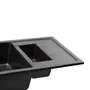 Кухонная гранитная мойка с дополнительной чашей Qtap CS 7648 Black (QT7648BLA404)