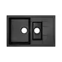 Кухонная гранитная мойка с дополнительной чашей Qtap CS 7648 Black (QT7648BLA404)