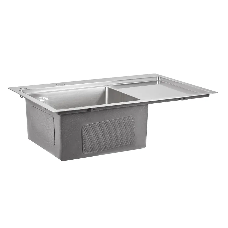 Кухонная мойка Lidz H7851L 3.0 / 0.8 мм Brush + сушилка + дозатор для моющего средства