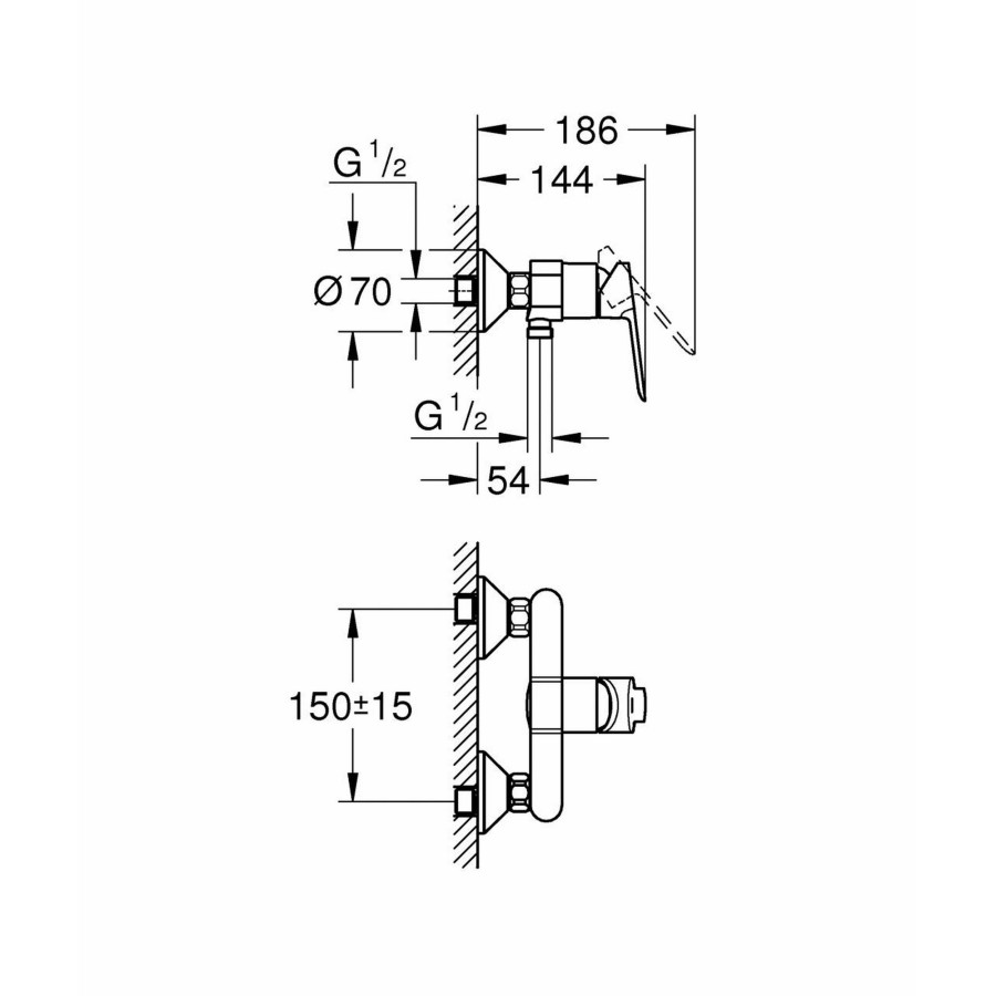 Смеситель для душа Grohe BauEdge 23636000