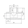 Тройник PPR Blue Ocean 63х25х63 редукционный