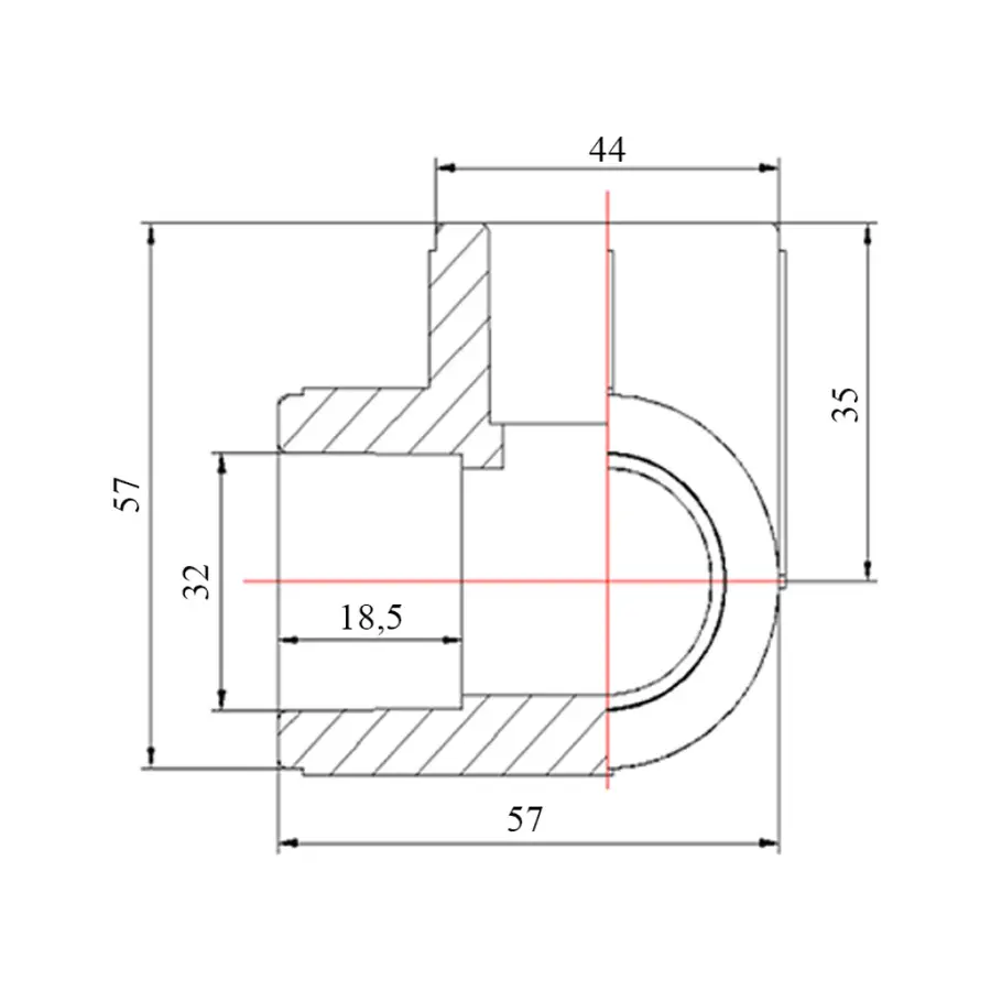 Тройник угловой PPR Blue Ocean 32, 90 °