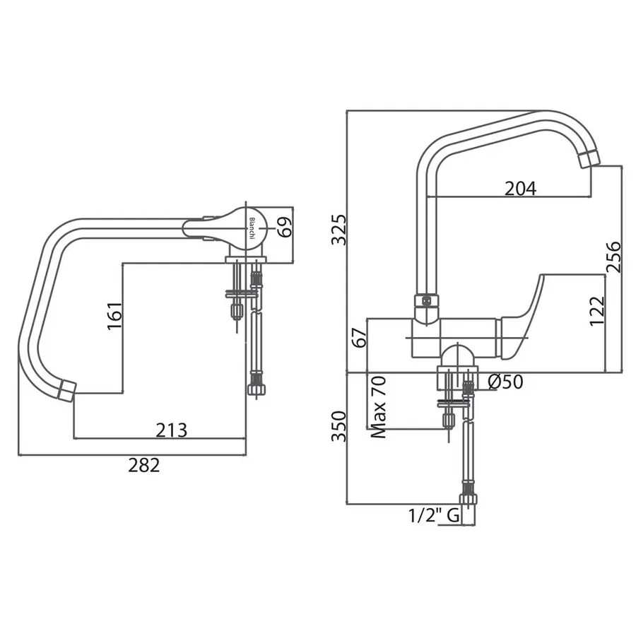 Кухонний змішувач сталевий Bianchi Star LVMSTR201100CRM