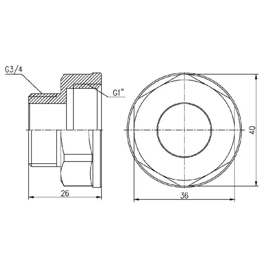 Перехід SD Forte 1"х3/4" ВЗ SF3602520