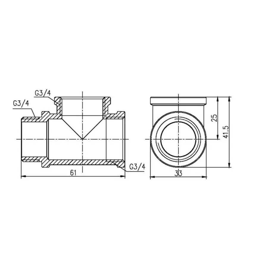 Трійник SD Forte 3/4" ВВЗ SF36320