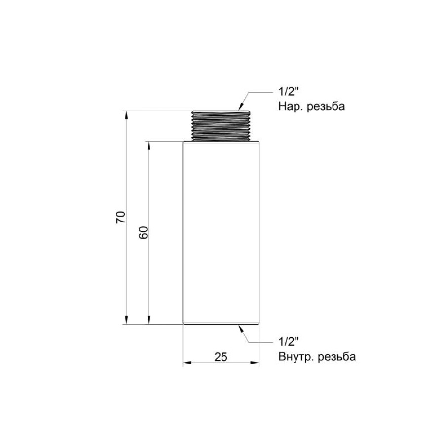 Подовжувач Icma 1/2", 60 мм №19